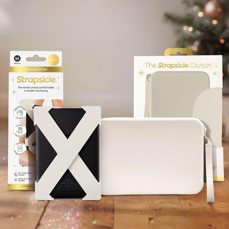 Strapsicle Silicone Clutch for Kindle & E-Readers – Multi-Purpose Bag for Phone, Wallet & Keys – Fits 6.8″–7″ Paperwhite 2024, 6″ Kindles, Kobos, Nook– Anti-Dust Coating - Eggnog - Image 2